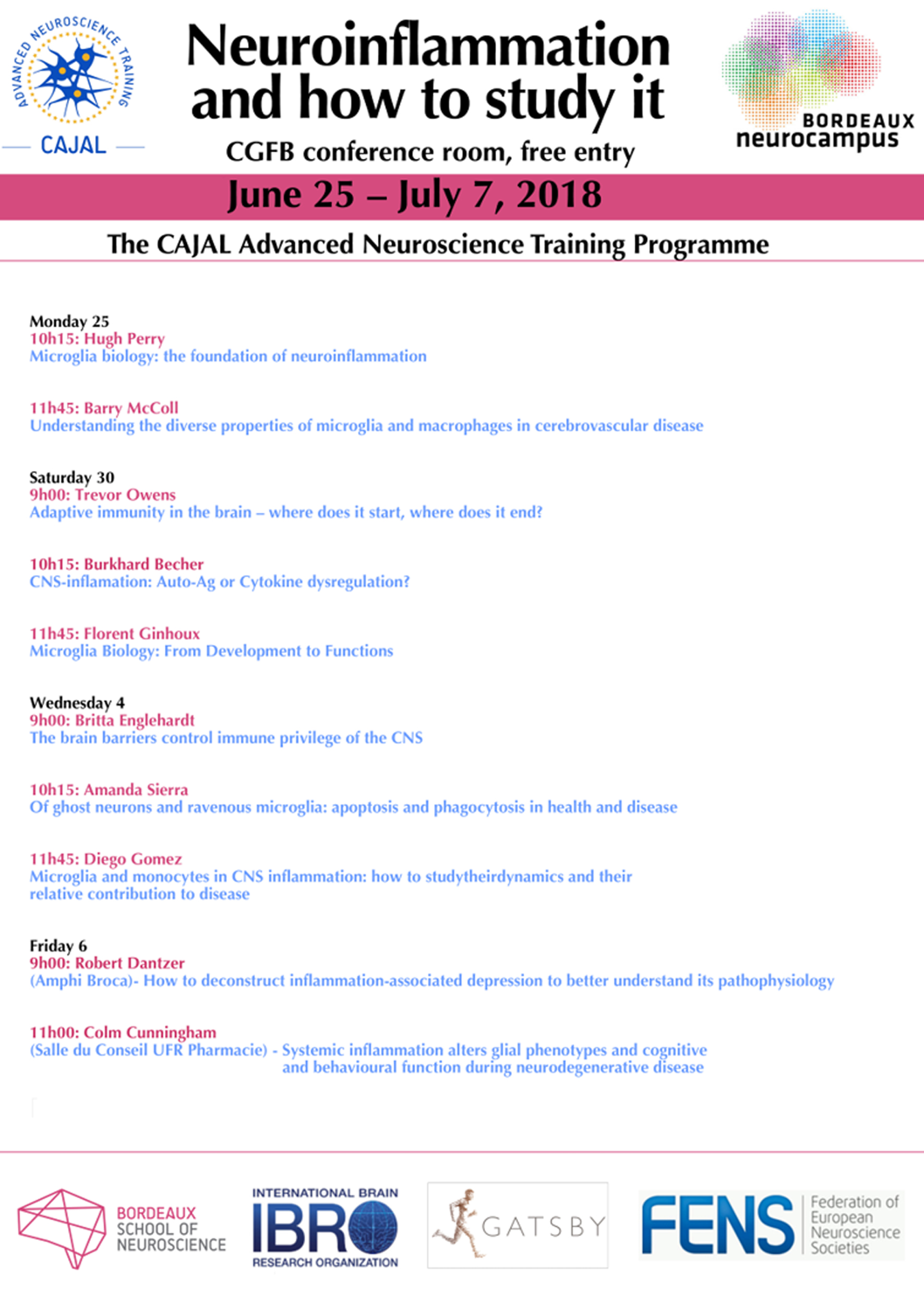 2018 Cajal Advanced Neuroscience Training Prog